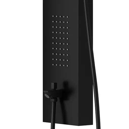 Душова панель Corsan Festo black з виливом S046MBLW, Чорний матовий - фото 2