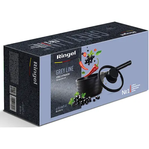 Ківш Ringel Grey Line  зі з'ємною ручкою з кришкою 16 см (RG-4155-16) - фото 6