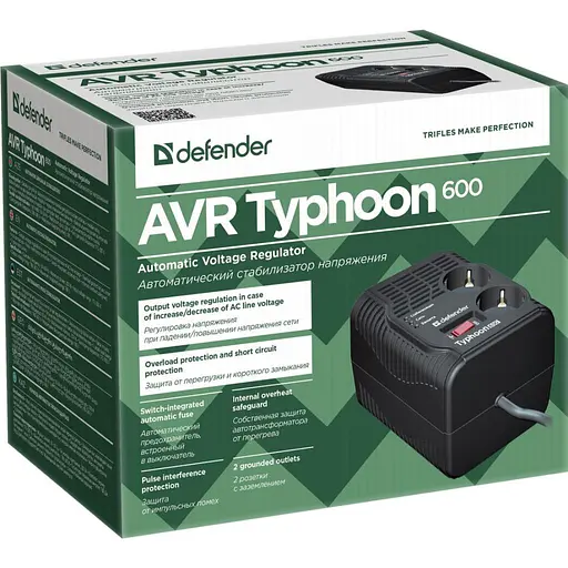 Мережевий фільтр Defender AVR Typhoon 600 (99032) - фото 4