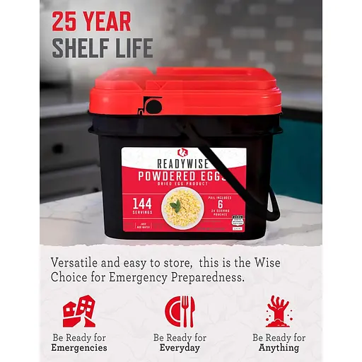 Сублимированные яйца (яичный порошок) длительного хранения до 10 лет, 144 порции Readywise RW05-516 (101071) - фото 6