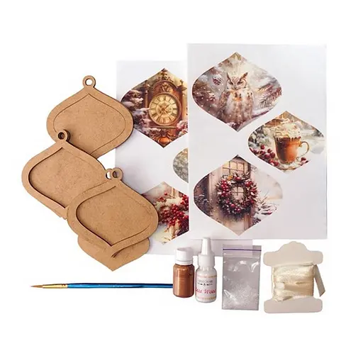 Творческий набор для создания 3-х елочных украшений "Cozy Winter" FDCKW-054