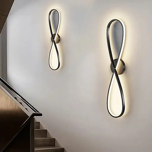 Настінний чорний бра Infinity Line F довжина 80 см Арт. WM36 BK - фото 6