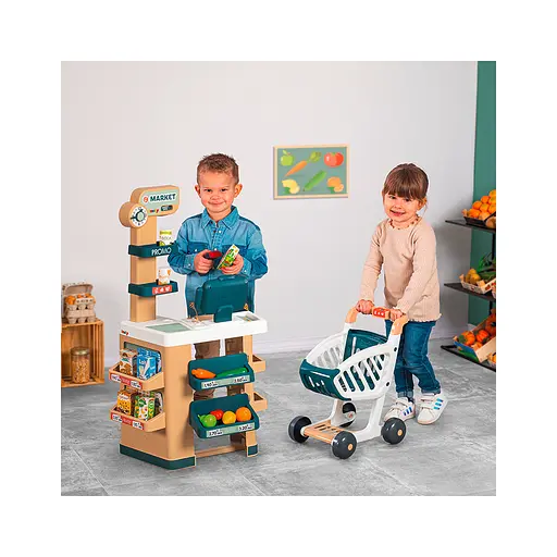 Игровой набор Smoby Интерактивный маркет с тележкой, звуковым эффектом, аксессуарами 48,9 х 38,5 х 89,6 см (350238) - фото 4