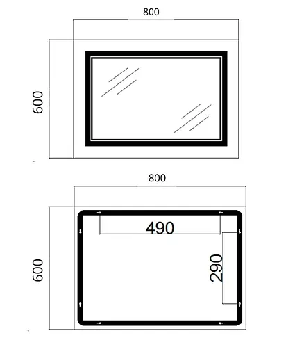 Дзеркало Qtap Cardinal (CA1) прямокутне з LED-підсвічуванням Touch QT0478C8060 - фото 11