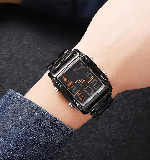 Мужские наручные часы Skmei 2206 (Черные с черным циферблатом) - фото 6