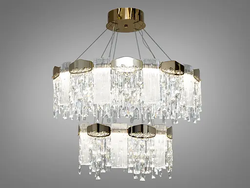 Незабутня новинка, кришталева світлодіодна люстра,11 Вт, золото - фото 1