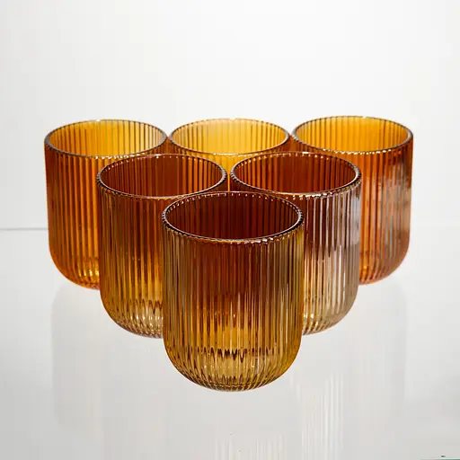 Набір склянок 6 штук 250 мл для лимонадів соку води коктейлів склянки скляні для напоїв Yiwu HP-19-207 - фото 1