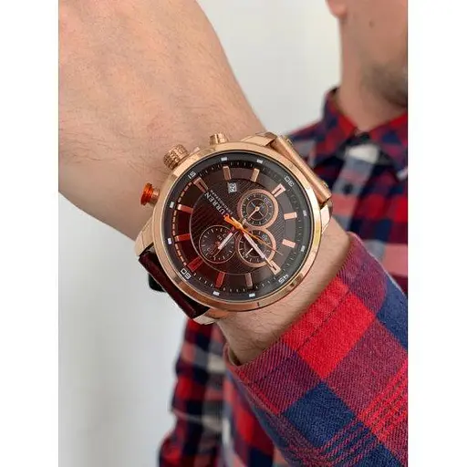 Чоловічий наручний годинник Curren BigBoss (Коричнево-золотий) - фото 3
