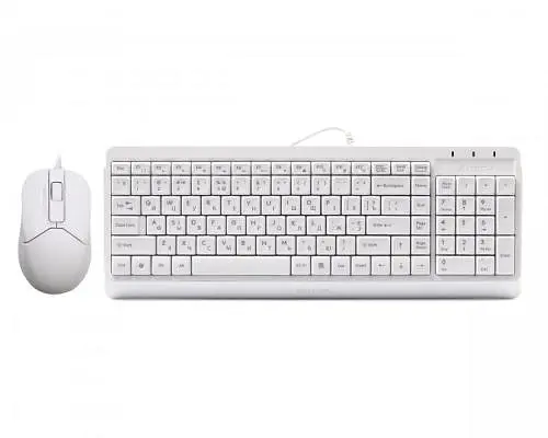 Комплект A4Tech Fstyler Sleek Multimedia Comfort F1512, White, клавиатура+мышь, USB