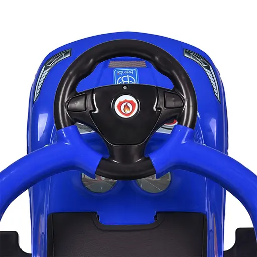 Дитяча каталка-толокар M 5763L-4 синій, з батьківською ручкою - фото 4