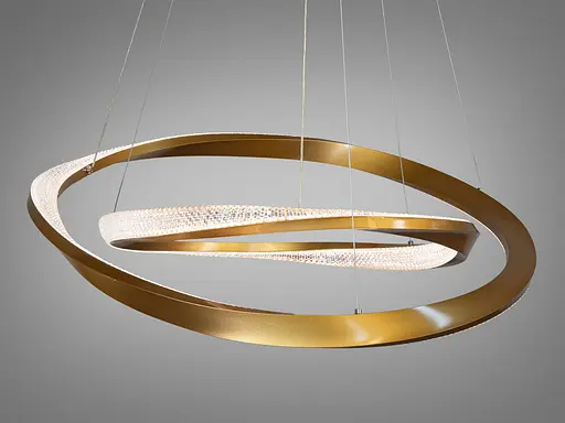 Дизайнерська підвісна світлодіодна люстра з пультом, 100 Вт, золото - фото 2