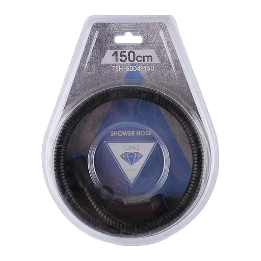 Шланг для душу Topaz TSH-6004-150-BL 150см, Чорний - фото 1