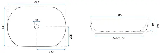 Умивальник Rea Cleo 61 beige matt бежевий накладний REA-U9655 - фото 5