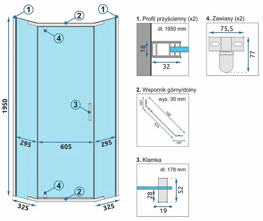 Душевая кабина Rea Axin 80x80 хром REA-K8778, Хром, Универсальная, прозрачная - фото 4