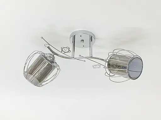 Стельова люстра на 2 плафони 91187B/2 хром