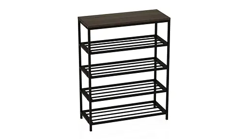 Полиця для взуття Слайм 4 Ferrum-decor 820x630x260 Чорний метал ДСП Дуб Сонома Трюфель 16 мм (FRD-105163) - фото 3