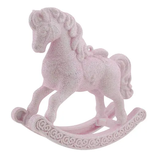 Елочная игрушка MIS LT Лошадь-качалка 11х4х11,5 см розовый - фото 1