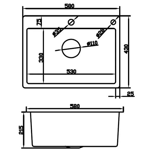 Кухонная мойка из нержавеющей стали Mixxus MH5843 Decor Nano-Silver MI7041, Decor - фото 2