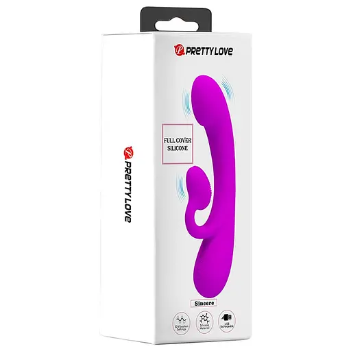 Вібратор-кролик Pretty Love Full Cover Silicone Sincere 17 см фіолетовий - фото 7
