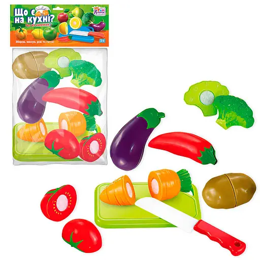 Овочі на липучках "Що є на кухні?" 65270 4FUN Game Club, 10 елементів, у пакеті (6980629381039) - фото 1