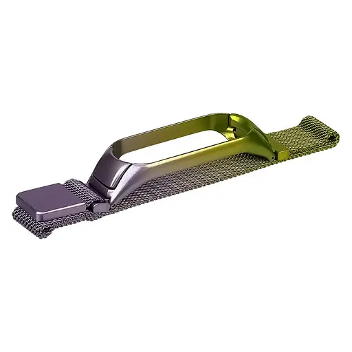 Ремешок Миланская петля радужный для Xiaomi Mi Band 3/4, 35 зелено-лиловый - фото 2