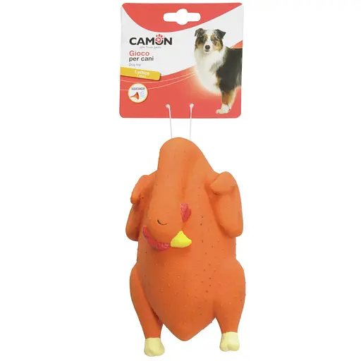 Іграшка для собак Camon курка латексна з пищалкою набита ватою 19 см в асортименті (AH228) - фото 2