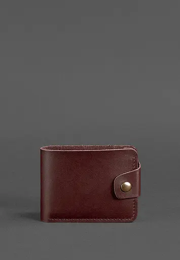 Шкіряне портмоне 4.3 бордове - фото 2