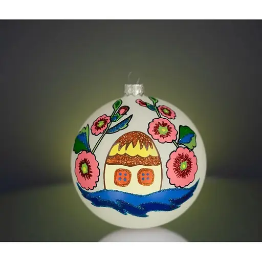 Набір ялинкових прикрас Різдвяні історії Самчиківський розпис 3 кулі скло (4820001154870) - фото 2