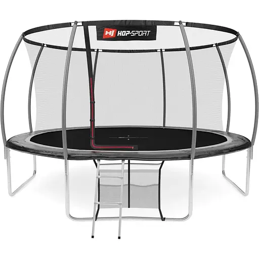 Батут Hop-Sport Premium 14ft (427см) чорно-сірий з внутрішньою сіткою