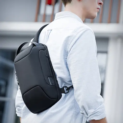 Рюкзак Mark Ryden на одно плечо Mini Odyssey MR7116 с кодовым замком и USB-портом Черный - фото 2