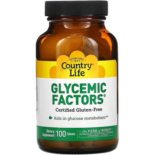 Комплекс для стабілізації глікемічного індексу Country Life Glycemic Factors 100 пігулок - фото 1