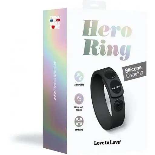 Регулируемое эрекционное кольцо на кнопках Love To Love Hero Ring - Black Onyx - фото 7
