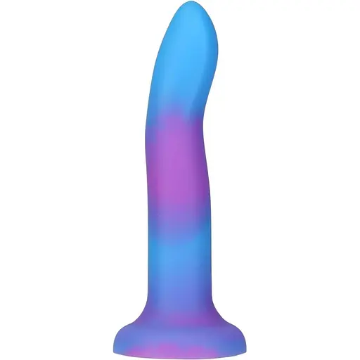 Фалоімітатор Addiction Rave 8″, що світиться в темряві, Glow in the Dark Dildo Blue Purple, 20,3 см