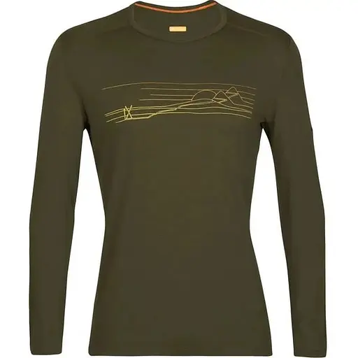 Термокофта Icebreaker 200 Oasis LS Crewe Ski Stripes Men Loden Heather XL (1052-IB0 A56 HU069 XL)