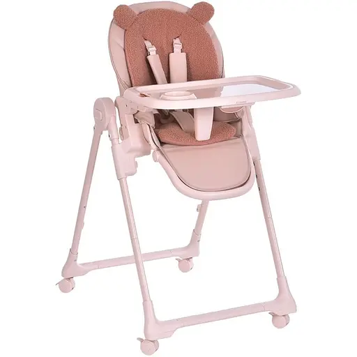 Стульчик для кормления El Camino ME 1037 Crystal Bear Pink мягким сиденьем в стиле мишки