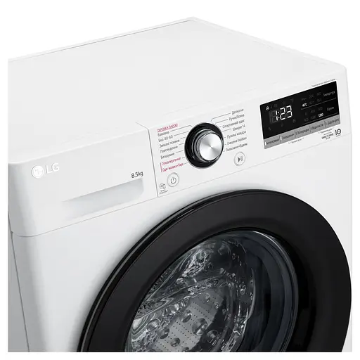 Стиральная машина LG фронтальная 85 кг 1200 A+++ 48 см дисплей пара инвертор белый - фото 9