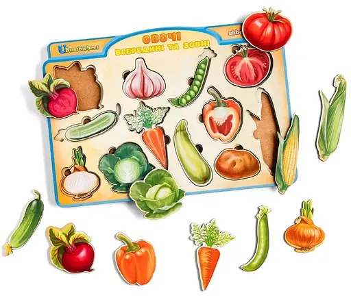 Сортер-пазл "Овощи снаружи и внутри" 32*23*0,6см Ubee ПСД194