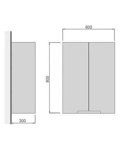 Шафа у ванну Мойдодир Тетріс Ш-60 навісна біла, Білий - фото 2