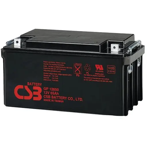 Акумуляторна батарея CSB GP12650, 12V 65Ah (350х166х174мм), Q1