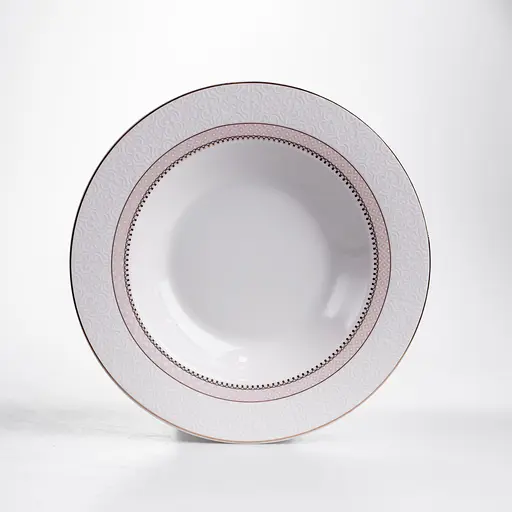 Столовий сервіз золотий на 6 персон 24 предмети набір порцелянових тарілок для сервірування столу сервіз тарілок Бежевий Yiwu HP-HK-A12 - фото 6