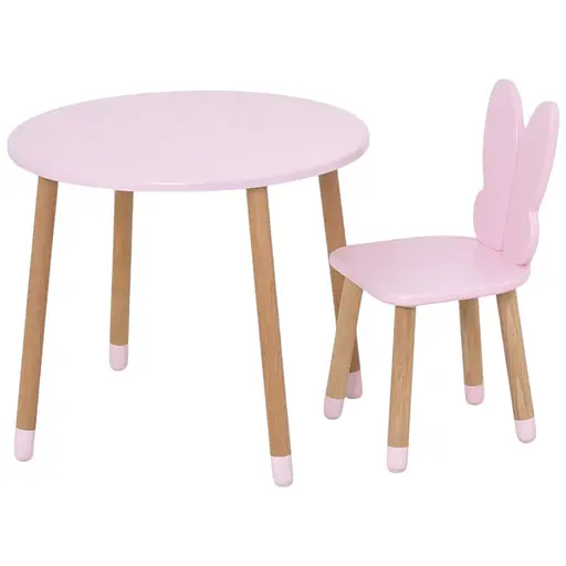 Детский столик Bambi Бабочка 05-025R-ROUND для творчества со стульчиком 60х60 см
