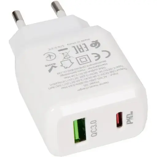 Швидкий зарядний пристрій Hoco n5 2 порти 20w блок білий 6931474738905 - фото 1