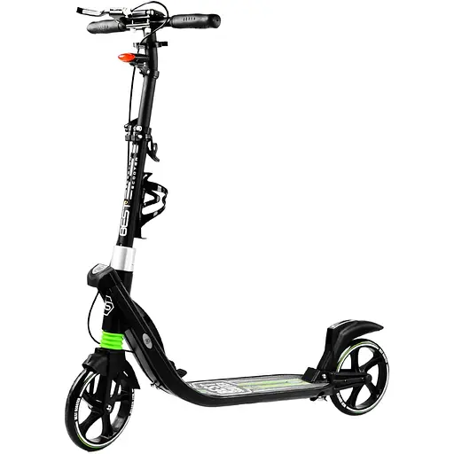 Самокат Best Scooter складной 64х16х93-103 см Черно-зеленый 000231309 - фото 1