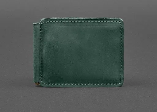 Кожаный портмоне 13.0 зажим Зеленый Crazy Horse - фото 1