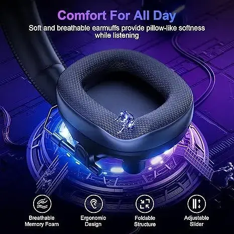 Беспроводная игровая гарнитура FC400 2,4 ГГц с микрофоном для ПК, PS5, PS4, игровые наушники Bluetooth - фото 4