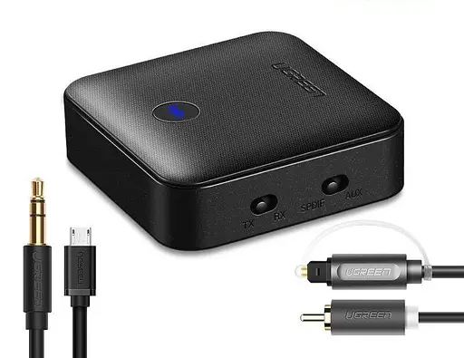Bluetooth аудио-адаптер Ugreen CM144 Bluetooth Audio Receiver HD 5.0 (LY) 3.5mm+optical fiber (70158) - фото 4