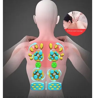 Массажная роликовая подушка для шеи, спины и тела Junsu 96Z Черный - фото 4