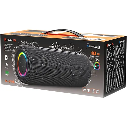 Портативна акустика Real-El X-715 Black (EL121600027) [134897] - фото 12