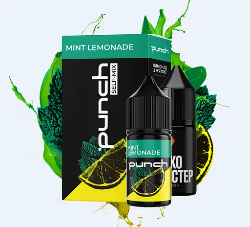 Набор компонентов для самозамеса солевой заправки Punch 30 мл Mint Lemonade Кислый мятный лимонад со льдом, 0-50 мг (17375)