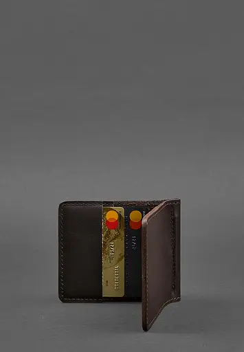 Мужской кожаный портмоне коричневый 1.0 зажим для денег - фото 5